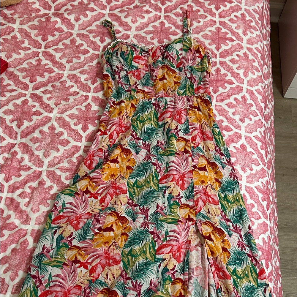 As U Wish Tropical Floral Maxi Dress